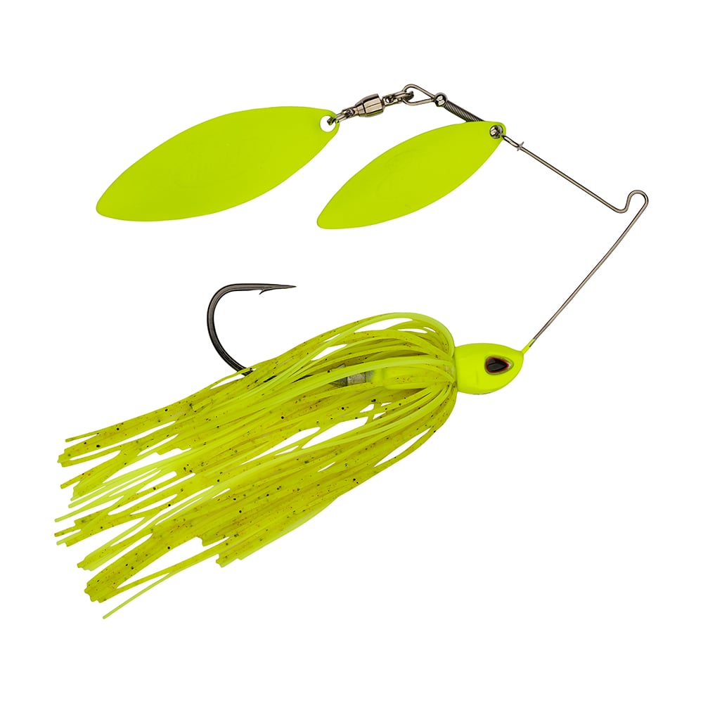 Berkley Power Blade Compact Double Willow Spinnerbait Chartreuse Chart/Chart