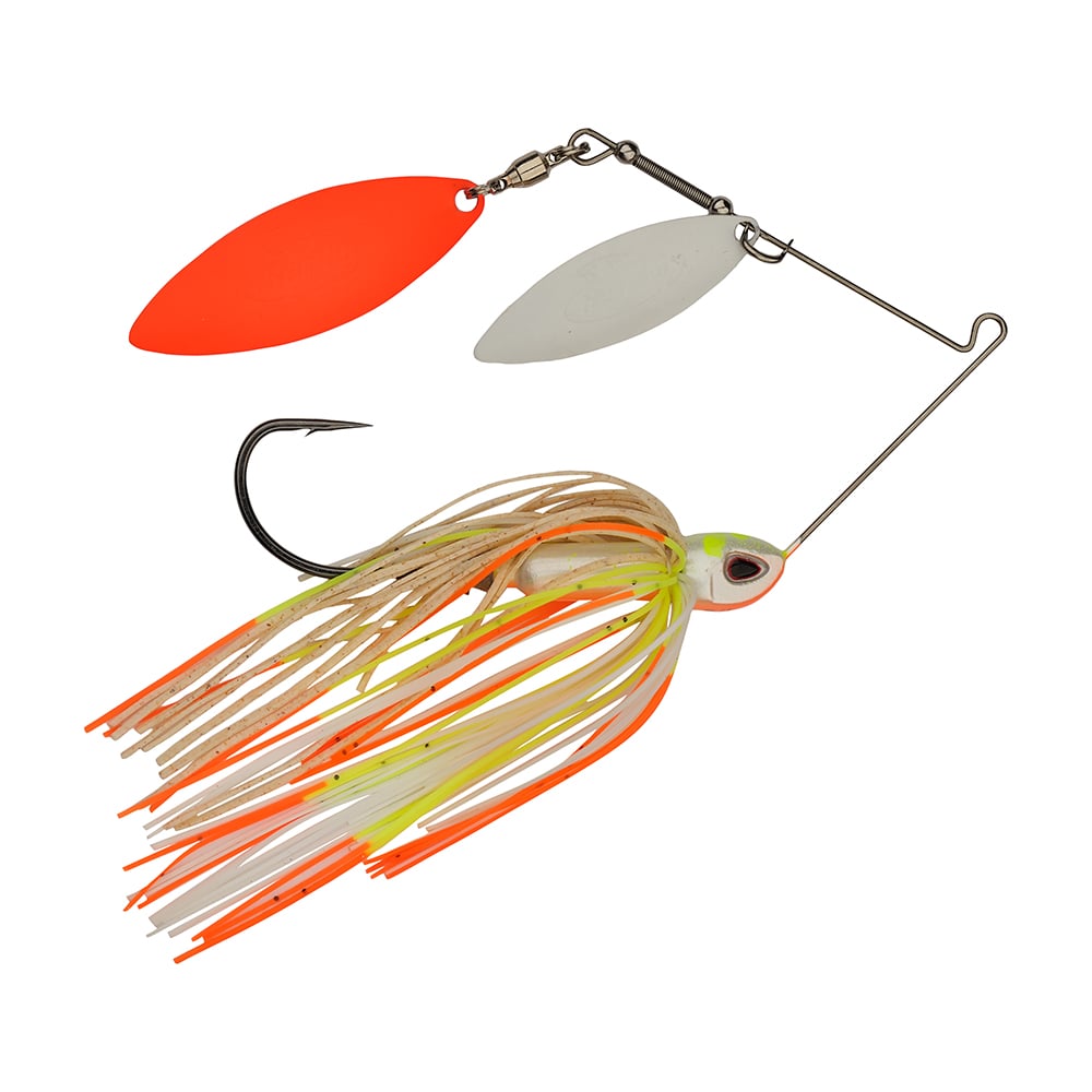 Berkley Power Blade Compact Double Willow Spinnerbait Coleslaw White/Orange