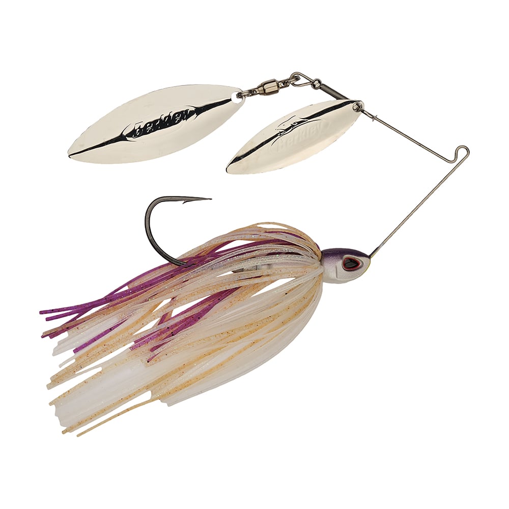 Berkley Power Blade Compact Double Willow Spinnerbait Purple Rain Silver/Silver