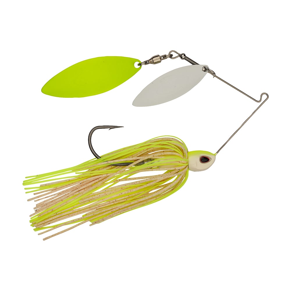Berkley Power Blade Compact Double Willow Spinnerbait White Chartreuse White/Chart