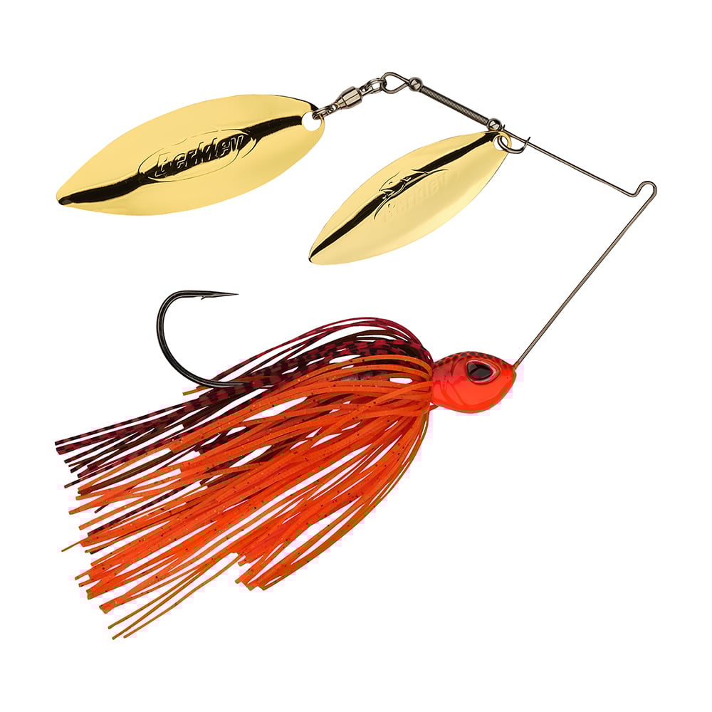 Berkley Power Blade Double Willow Spinnerbait Fire Craw Gold/Gold