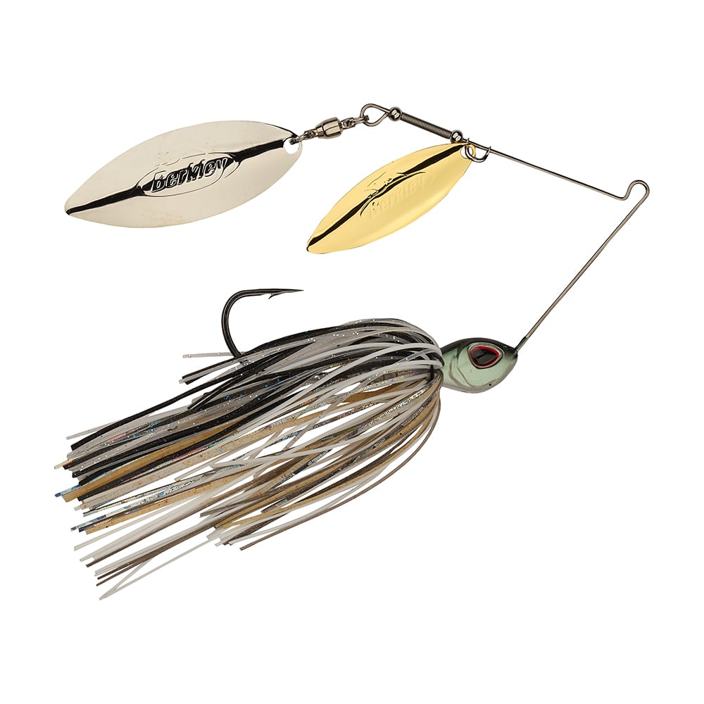 Berkley Power Blade Double Willow Spinnerbait Shad Spawn Gold/Silver