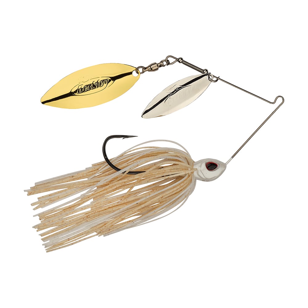 Berkley Power Blade Double Willow Spinnerbait White Silver/Gold