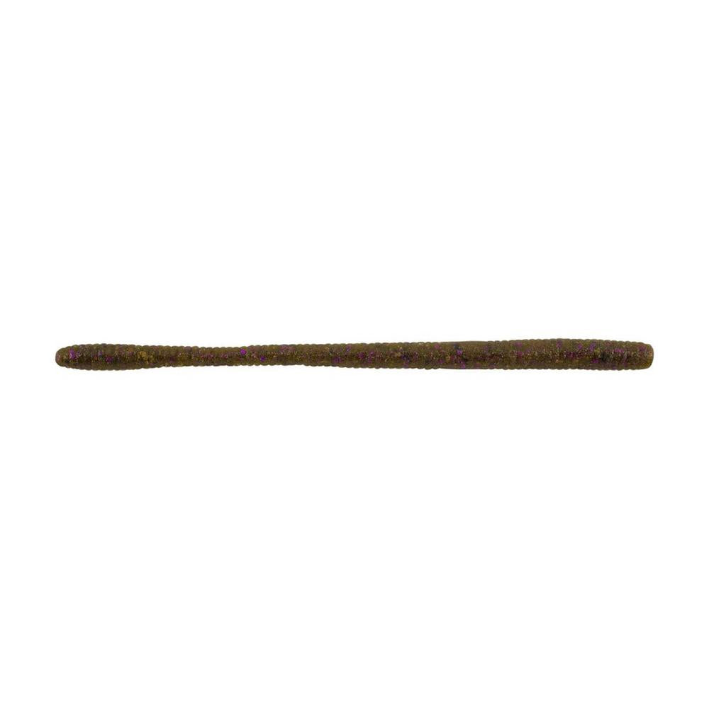 A brown, cylindrical Berkley Powerbait MaxScent D-Worm fishing bait resembling a worm is displayed on a white background.