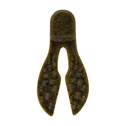 The Berkley Powerbait MaxScent Meaty Chunk by Berkley emulates a crawfish with its split-tail design and super-charged scent. Its ribbed surface adds realism, while life-like action makes it appealing to fish.