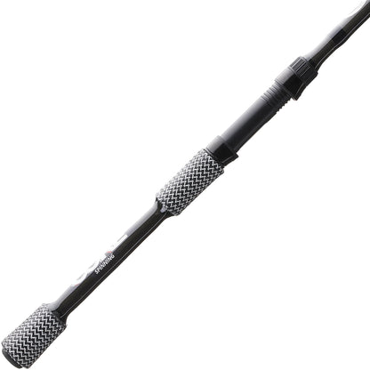 The Cashion Rods CORE Series Spinning Rod 6'6" Medium (CM78266S) is a versatile black rod with textured black-and-white patterned grips on the handle and near the reel seat, shown against a white background. Brand: Cashion.