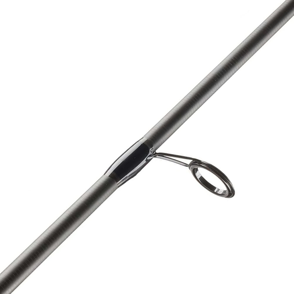 Close-up of the Cashion Rods Element Z2 Series Spinning Rod Multi Purpose 7'0" Medium Heavy (EZ2MP7MHFS) by Cashion, highlighting a single metal guide ring on its sleek shaft against a white background.
