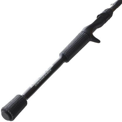 Close-up of the Cashion ICON Series Crankbait Casting Rod 7'0" Medium (IC7MMF) handle with textured grips and a trigger-style reel seat, labeled “CRANKBAIT”—premium American-made quality from Cashion for your next casting rod.