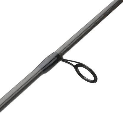 Close-up of a Cashion Rods ICON Series Panfish Trout Spinning Rod 6'6" Ultra Light (IPT66ULFS), highlighting the line guide on its carbon fiber shaft and sleek design, perfect for panfish or trout fishing.