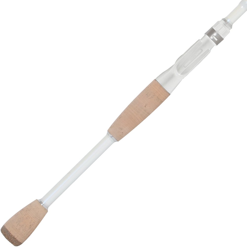 The Duckett Pro Series Casting Rod Gary Klein 7'1" Medium features a sleek white design with metal accents, a cork grip handle with two segments for comfort, and advanced Carbon Nano Technology from the brand Duckett.