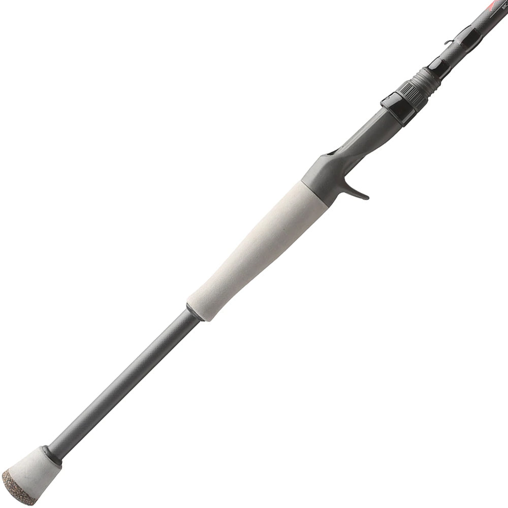 The Falcon BuCoo SR "Weightless Worm" 6'7" Medium Heavy Casting Rod (BRC-5-167) by Falcon, with a grey handle, trigger grip, Fuji guides, and slim tapered design, is shown against a plain white background.