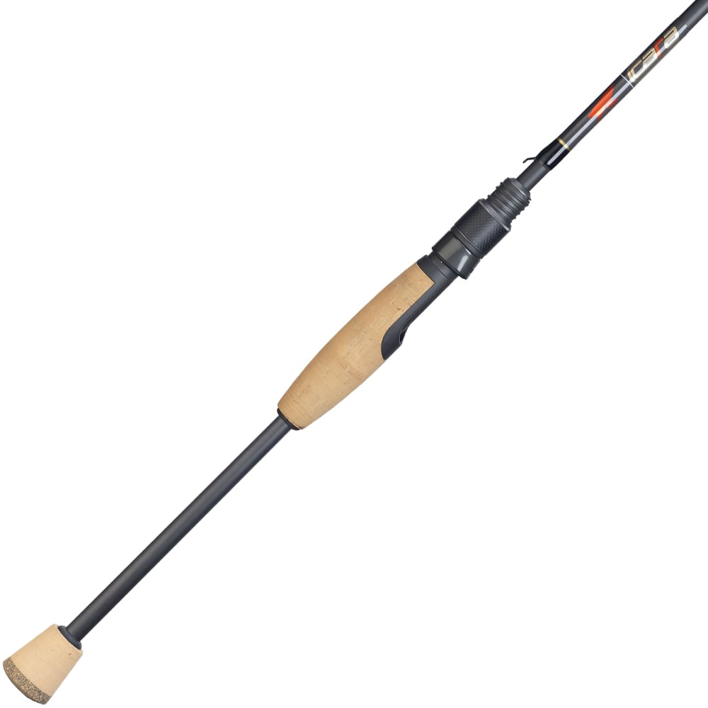 The Falcon Cara Spinning Rod MH Spin 7'3" Medium Heavy (CS-5-173) by Falcon features a light cork handle, trigger grip, and carbon fiber construction, shown on a white background.