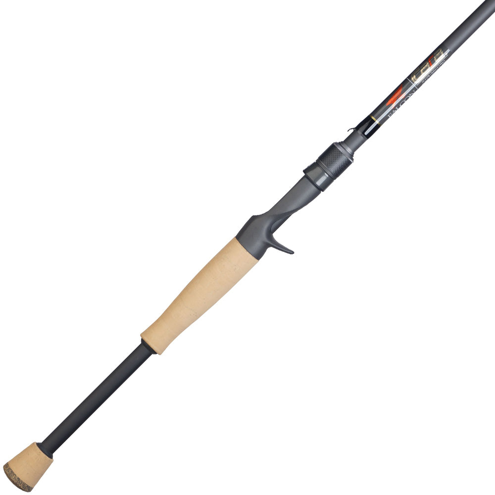 The Falcon Cara Casting Rod Bait Finesse System (BFS) 6'11" Medium Light (CC-3-1611) by Falcon features a cork handle, gray reel seat, trigger grip, and a slender carbon fiber rod.