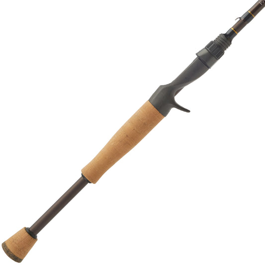 The Falcon LowRider "Heavy Cover Jig" 7'4" Heavy Casting Rod (LFC-74H) features a cork handle, exposed reel seat with trigger grip, and a sleek blank—ideal for jig fishing in heavy cover.