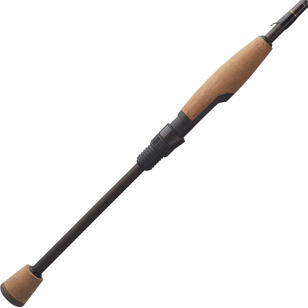 The Falcon LowRider Spinning Rod "Shaky Head" 6'10" Medium (LFS-610M) from Falcon features an ergonomic cork handle, black blank, and premium guides—ideal for Shaky Head techniques.