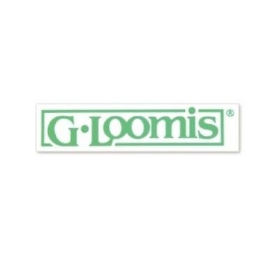 The G. Loomis Block Logo Decal 8" in neon green features the G. Loomis brand's block logo on a white background.