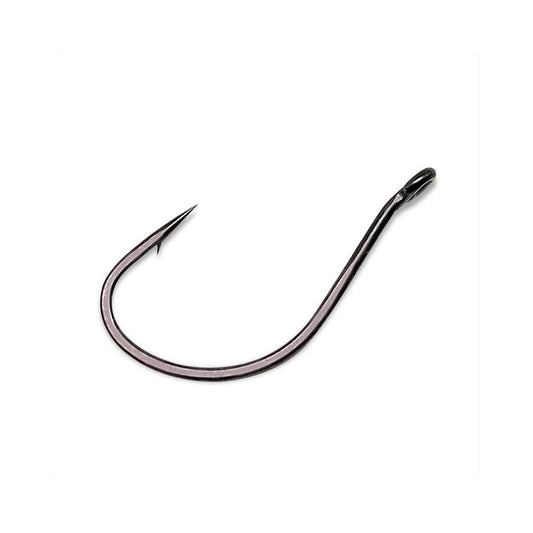 The Gamakatsu G-Finesse Drop Shot Hook by Gamakatsu is a single, sharp metal fishing hook with a curved shape, pointed barb, Tournament Grade Wire, and Nano Smooth Coating, shown isolated on a white background.