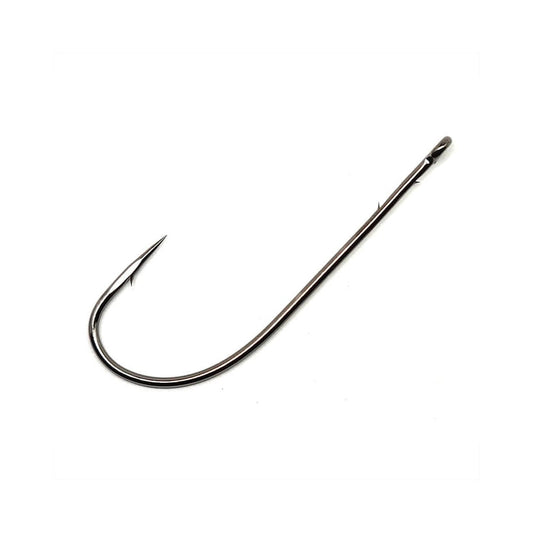 A Gamakatsu Worm Hook by Gamakatsu is shown on a plain white background, featuring an offset shank, sharp point, and eyelet for fishing line attachment.