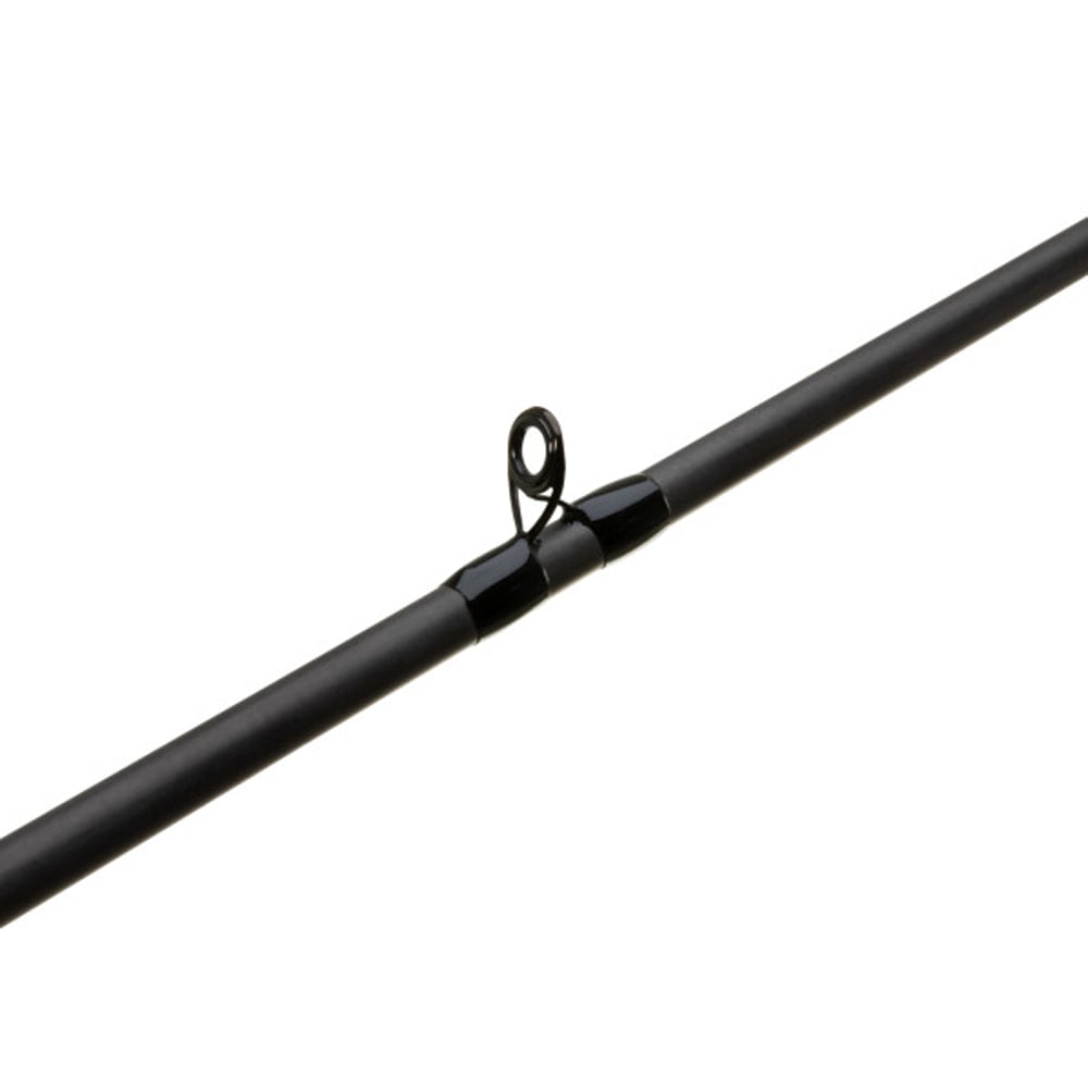 A close-up of a G. Loomis GCX Mag Bass Casting Rod 783C MBR 6'6" Medium Heavy (12946-01) shows a rod guide attached to the pole against a white background, highlighting the rod’s Multi-Taper Design.
