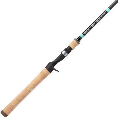 The G. Loomis GCX Inshore Casting Rod 782C F 6'6" Medium features a cork handle, Fuji reel seat, and lightweight design—ideal for inshore casting and labeled "GCX Inshore" near the top section.