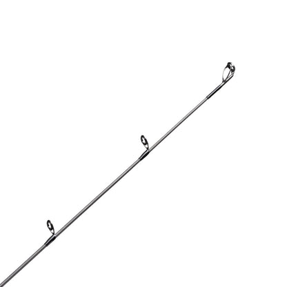 A close-up of the tip of a G. Loomis GCX Inshore Casting Rod 842C MF 7'0" Medium (12971-01) shows three metal line guides against a white background.