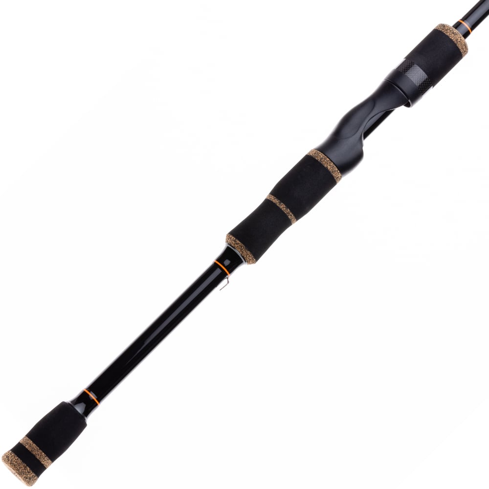 A close-up of the Halo XD III Pro Spinning Rod 7'0" Medium (HFXDIII7MS) handle by Halo, showcasing black foam grips, cork accents, and an ergonomic design for comfortable handling.