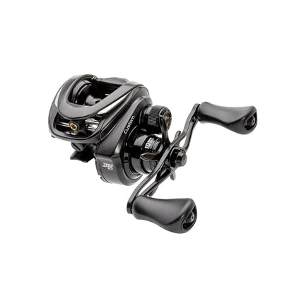 A Lew's Custom Gen 3 Casting Reel 7.5:1 LH (CU1SHLG3) baitcast reel in black with dual handles and a compact, modern design, displayed on a white background.