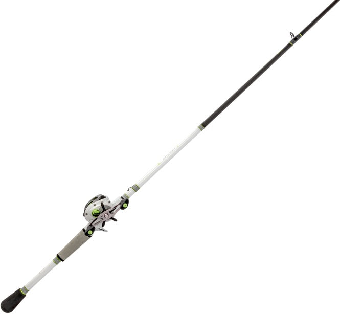 The Lew's Mach 1 Casting Combo 7.5:1 Right Hand 7'2" Medium Heavy (MH1SH72MHG3) pairs a stylish baitcast reel and medium heavy rod from Lew's, shown on a plain white background.