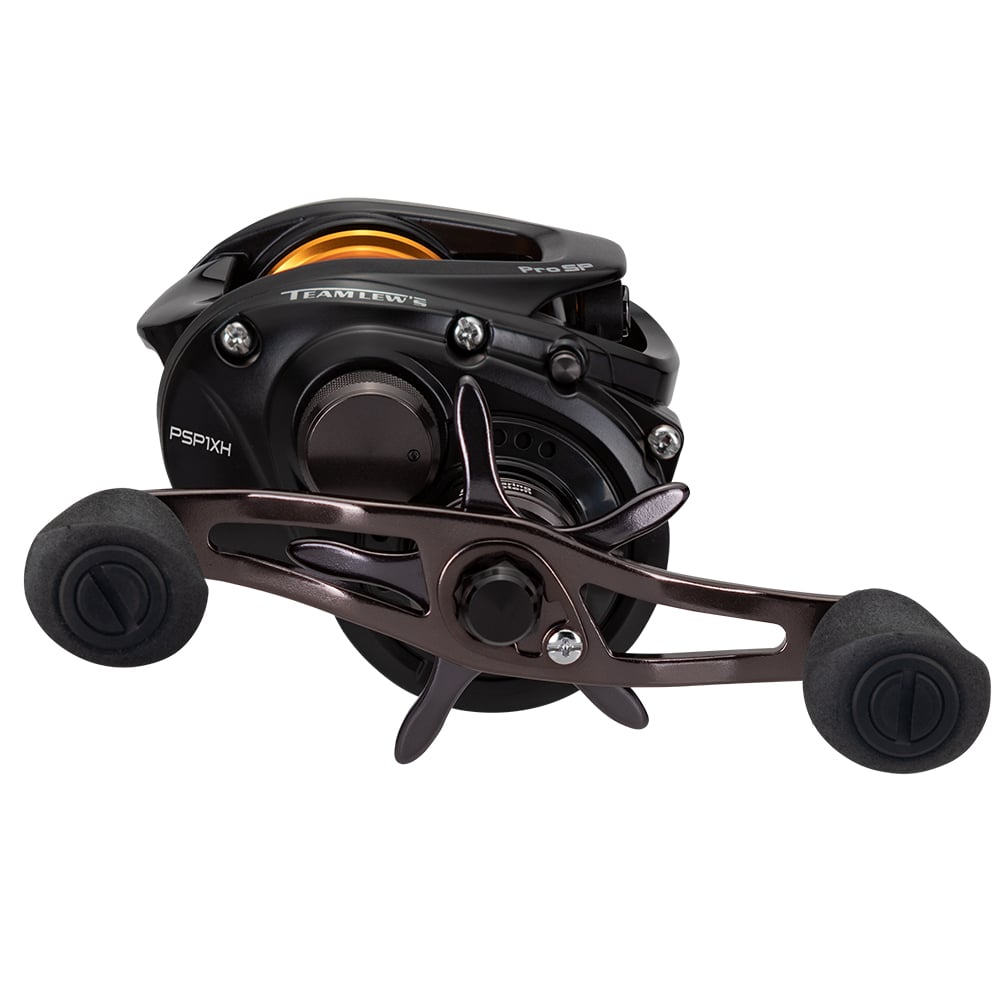 The Lew's Pro SP SLP Series Casting Reel 8.3:1 (PSP1XH) features dual foam grips and a QuietCast ACB system for smooth, controlled casting—perfect for skipping and pitching techniques.