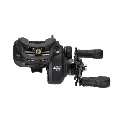 The Lew's Super Duty Gen 2 Casting Reel 8.3:1 Left Hand (SD1XHLF) is a black casting reel with a handle, offering an impressive 8.3:1 gear ratio for smooth and efficient retrieval.
