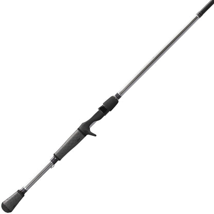 The Lew's Team Lew's Signature Series Casting Rod 7'3" Medium Heavy (TLS73MH) features FOCAS Blank technology, a black and gray handle, black reel seat, and long silver shaft, displayed on a white background.