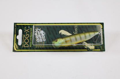 The Megabass Dog-X Quick Walker pencil bait fishing lure by Megabass comes packaged and features a unique one-knock sound designed to attract more fish.