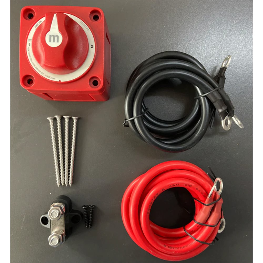 Powerhouse Lithium Battery Install Kit with 3 Way Perko Switch screws