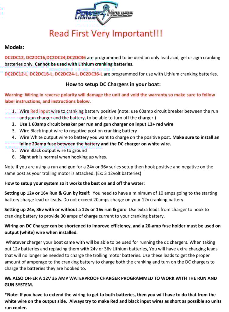 Powerhouse Lithium Run & Gun DC to DC Battery Chargers Must Read