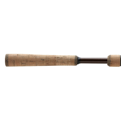 A close-up of the Shimano Clarus F Spinning Rod 7'0" Medium Light (CSS70MLF) handle, featuring a cork grip and partially visible rod shaft, set against a white background.