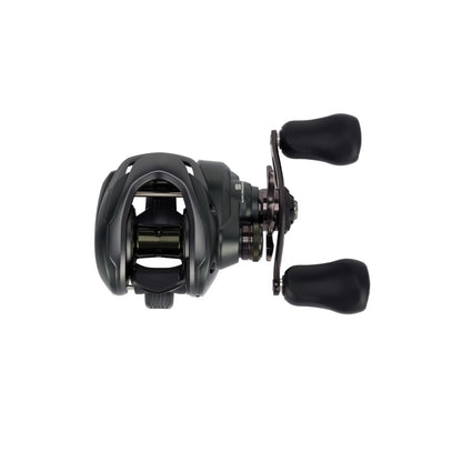 The Shimano Curado 150M Casting Reel 6.2:1 RH (CU150MGM) by Shimano, shown from above on a white background with dual handles, offers bass anglers precision and control.