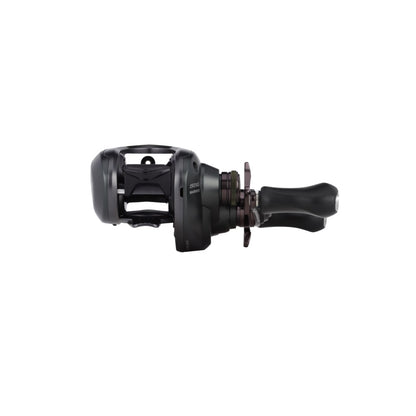 A Shimano Curado 150M Casting Reel 8.1:1 RH (CU150XGM) in black with a large ergonomic handle, shown from the side on a white background—perfect for bass fishing enthusiasts.