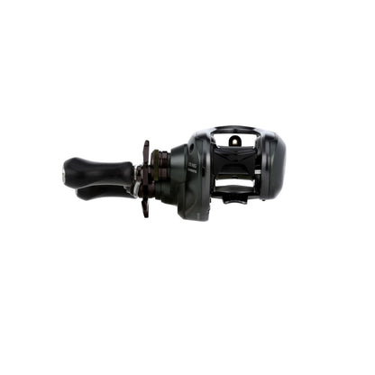 The Shimano Curado 150M Casting Reel 8.1:1 LH (CU151XGM) by Shimano is shown in black and silver with dual handles, viewed from the side on a white background. It features an advanced SVS Infinity braking system for superior casting control.