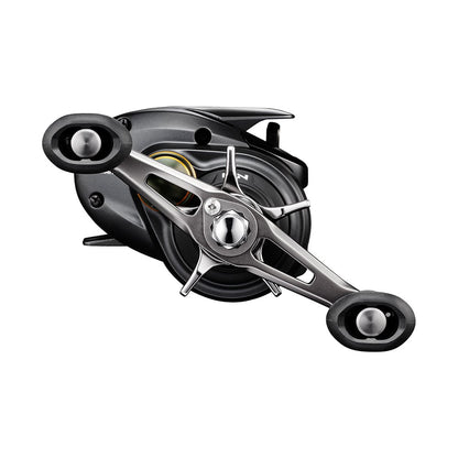 A close-up of the Shimano Curado 300HGK 6.6:1 Casting Reel (CU300HGK) showcases its modern black and silver finish, dual-handle crank, and sleek design, reflecting the performance and quality of Shimano.