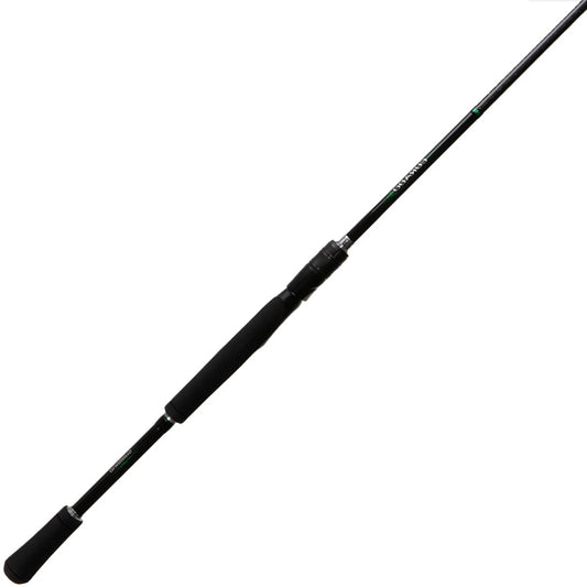 The Shimano Curado Spinning Rod 7'0" Medium Heavy (CDS70MHA) by Shimano features a black, slim design with a foam handle and Fuji FazLite guides, shown diagonally on a white background.