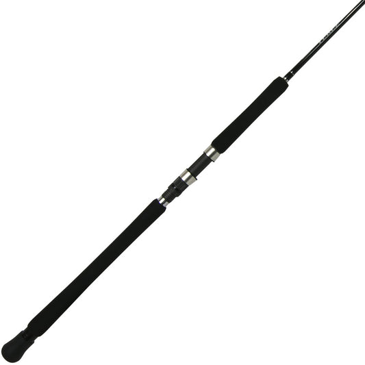 The Shimano Terez Casting Rod 7'0" Medium Heavy (TZCX70MH) features foam handles, a metal reel seat, and Fuji Alconite Guides. It's shown in black with a sleek, lightweight design on a white background.