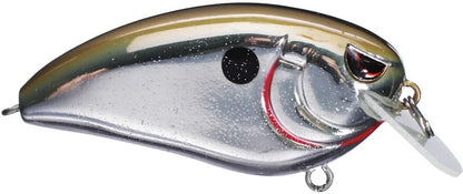 The SPRO Fat John 60 Crankbait is a shiny silver and gold fishing lure with Gamakatsu treble hooks, featuring a black dot near the head, red eye detailing, and a clear lip for shallow dives. Two metal rings allow easy line and hook attachment.