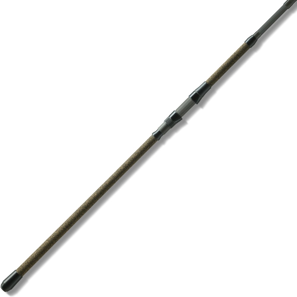 The St. Croix Avid Surf Spinning Rod 7’0” Medium (VSS70MF) features a cork handle and black reel seat, ideal for surf anglers seeking long casting distance, and is shown diagonally on a white background.