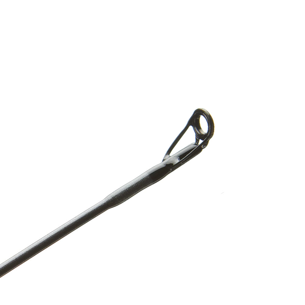 Close-up of the St. Croix Black Bass Casting Rod 7'5" Medium Heavy (RIC75MHF), highlighting the guide ring and SCIII Carbon Fiber shaft, set against a plain white background.
