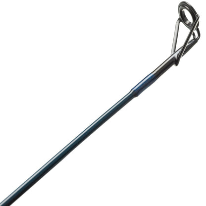 The image features a close-up of a blue fishing rod guide set against a white background. This metal guide is crafted to direct the fishing line on the St. Croix Triumph Casting Rod 7'0” Medium | TCR70MF from americanlegacyfishing, renowned for its medium power and premium SCII carbon construction.