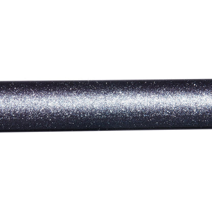 A close-up of the St. Croix Trout Series Spinning Rod 5'10" Light (TFS510LF) shows its cylindrical shape, covered in dark, glittery material with silver specks, resembling a starry night sky.