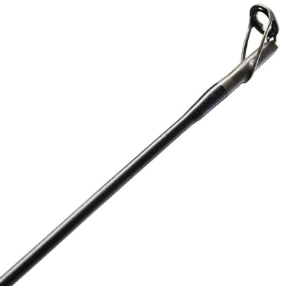 Close-up of the St. Croix Victory Casting Rod 7'4" Heavy (VTC74HF) tip, showing a metal guide loop, secure wrapping, and lightweight SCIII+ carbon blank construction.