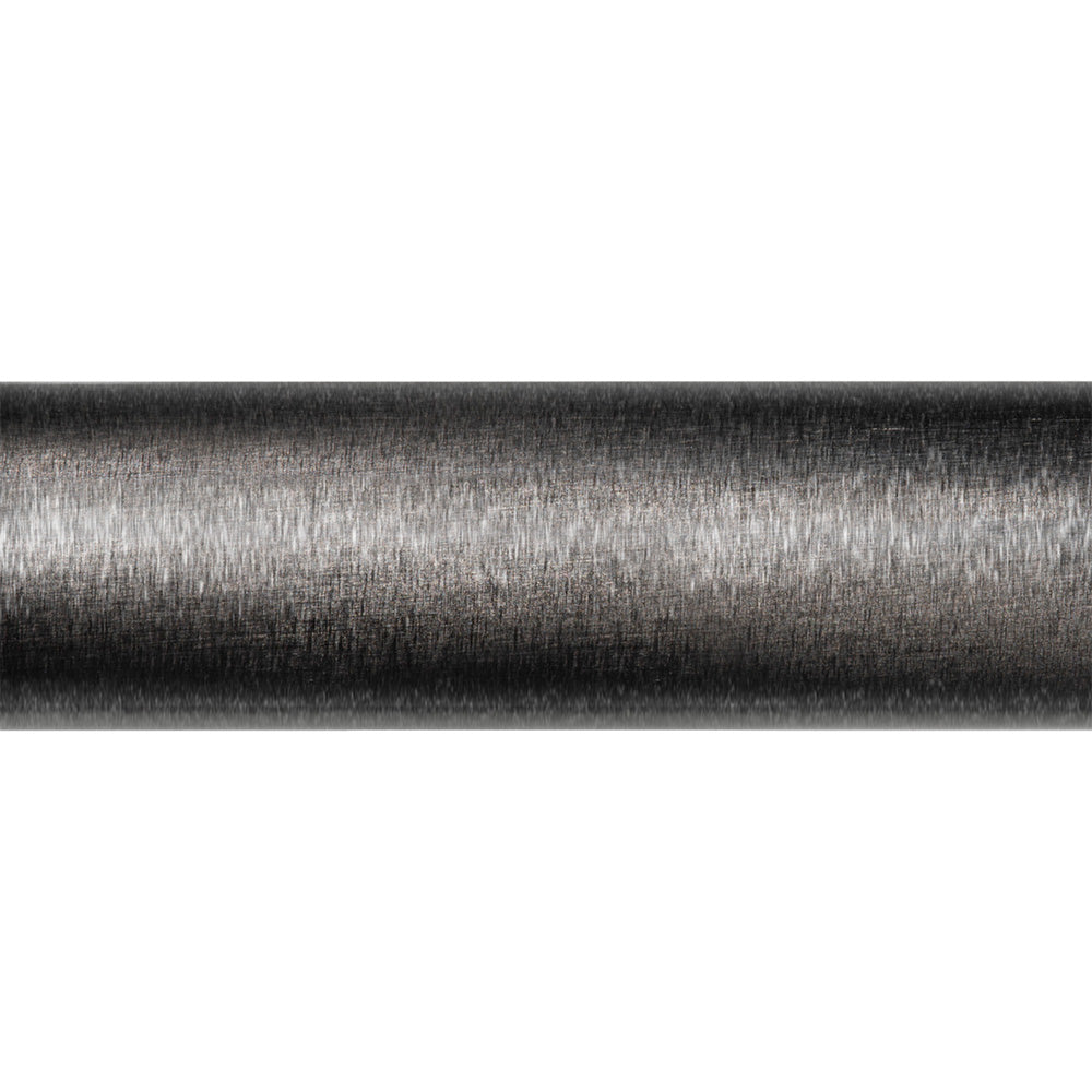 A close-up of a cylindrical metal rod with a brushed texture, evoking the premium SCIII+ carbon fiber used in the St. Croix Victory Spinning Rod 7'1" Medium Heavy Max-Finesse (VTS71MHF) by St. Croix, set against a white background.