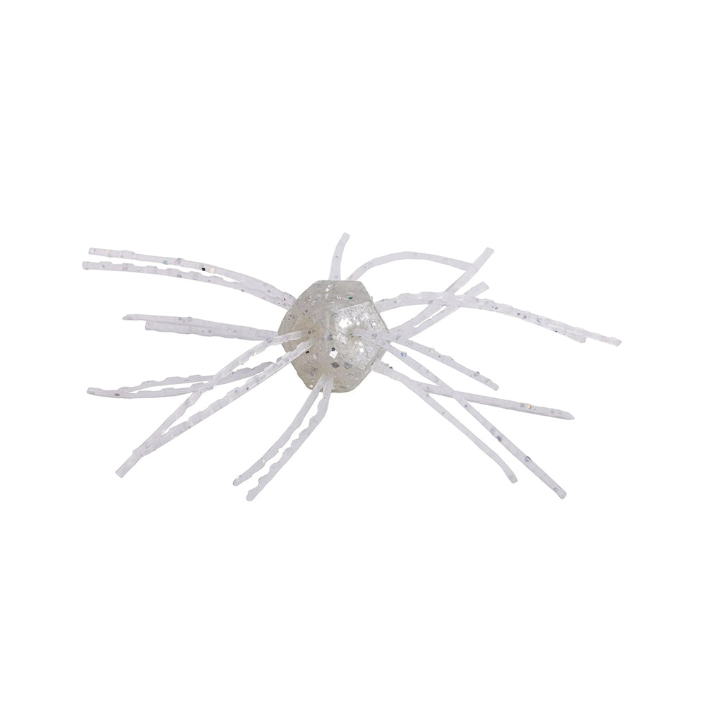 The Strike King Tumbleweed Floating 3" features a translucent, round design with thin white legs, embedded glitter for extra shine, and lifelike action in the water. Available in a 4-pack from Strike King.