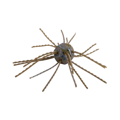 The Strike King Tumbleweed Salted 3" fishing lure, in brown and round design, features flexible rubber strands for lifelike spider-leg action. Sold in a 4-pack by Strike King. Shown on a white background.